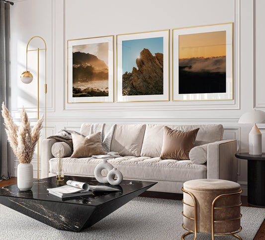 Vibrant Set of 3 Tenerife Landscape Prints, 3 Pieces Minimalist Nature Fine Art Photography, Coastal Cliffs, Mount Teide, Sunset Photography