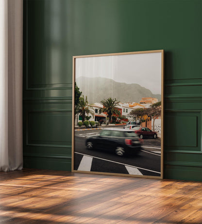 Long Exposure Motion Blur Car Photography, Tenerife Spain Europe Speeding Car Photo, Original Fine Art Photography Print, Canary Islands Art