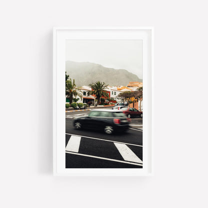 Long Exposure Motion Blur Car Photography, Tenerife Spain Europe Speeding Car Photo, Original Fine Art Photography Print, Canary Islands Art