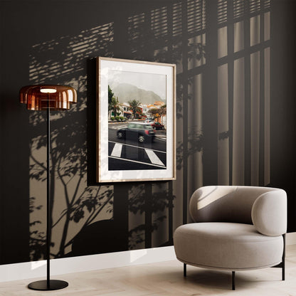 Long Exposure Motion Blur Car Photography, Tenerife Spain Europe Speeding Car Photo, Original Fine Art Photography Print, Canary Islands Art