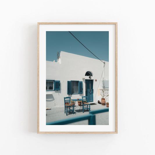 Greek Architecture Photograph, Santorini Print, Minimalist Europe Home Decor, Mediterranean Greece Wall Art, Europe Travel Art
