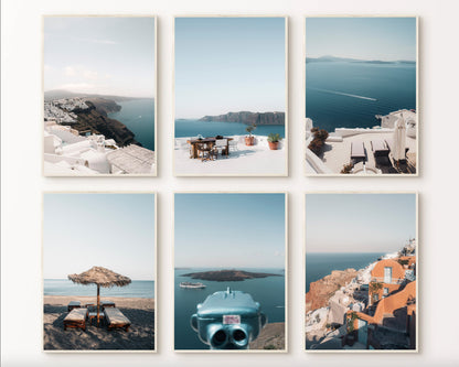 Greece Print Set of Six Wallart Photography Santorini Prints Gallery Greek Photography Art Mediterranean Island Wallart for Calm Home Decor