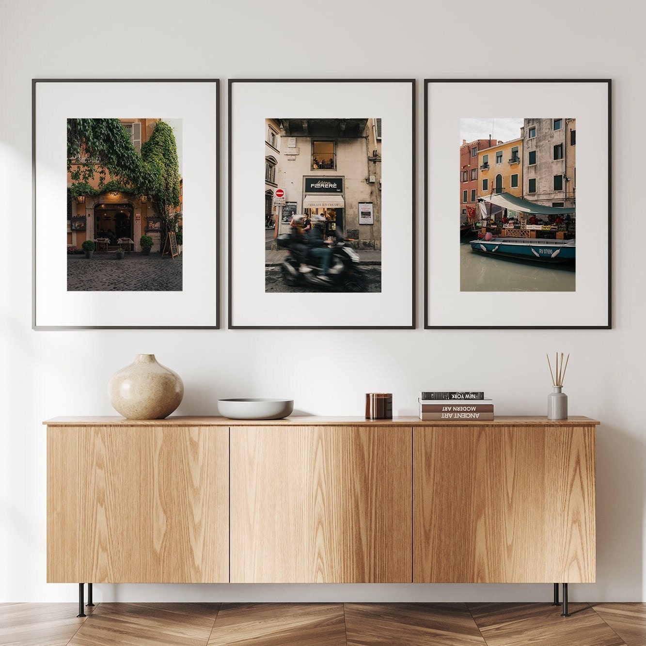 Italy Set of 3 Wall Art Beige Italy Earthy Toned Photography Rome Florence Venice Prints Italian Wallart Gallery Set Europe City Posters