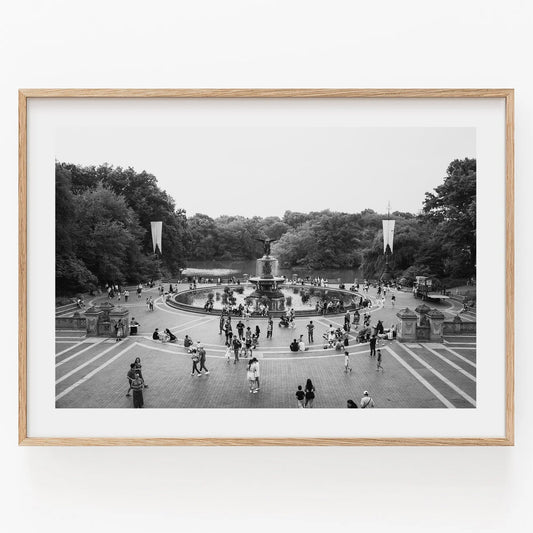 Black and White Photo of Bethesda Fountain Central Park NYC, Bethesda Fountain Photography, Classic NYC Street Photo, Monochromatic Wall Art
