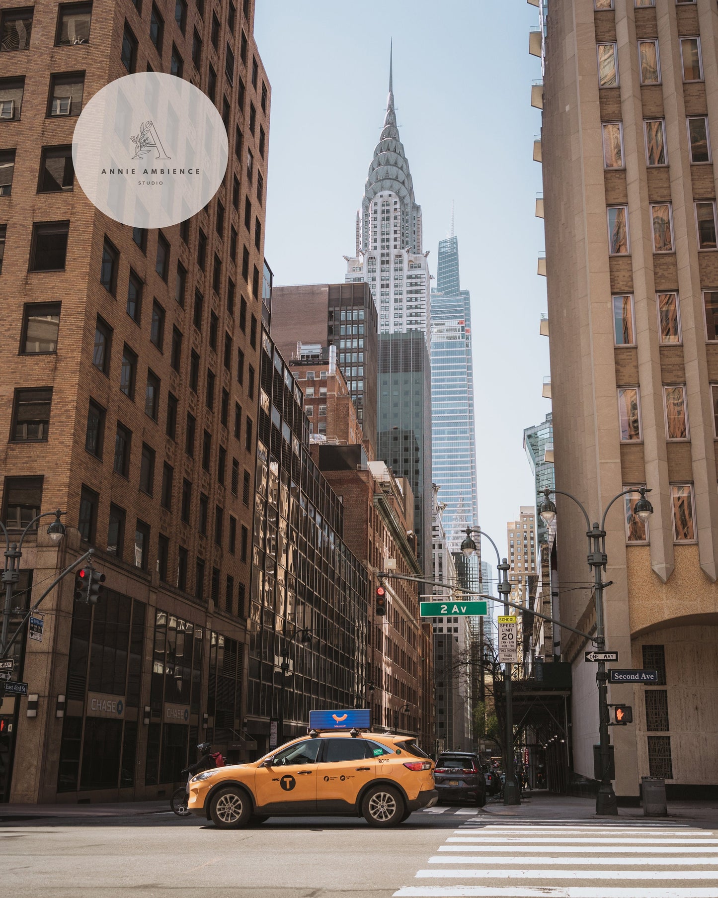 NYC Street Photography New York Yellow Taxi Print Chrysler Building Poster NYC Poster Manhattan Wallart Streets of NY Print Classic New York