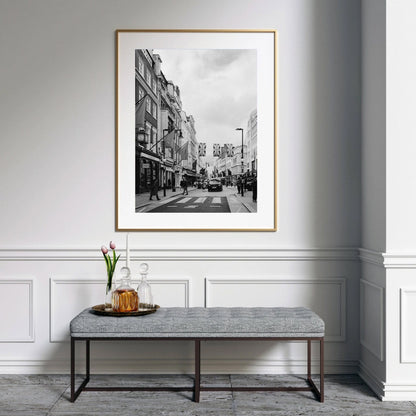Black and White Photograph of Mayfair London, Monochrome London Street Scene Photo, Timeless UK Busy Street Photo, Classic Streets of London