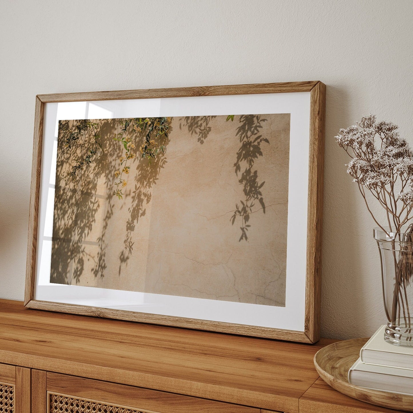 Italy Nature Photo Beige Floral Photography Italy Countryside Flowers Botanical Art Floral Gift For Her Plant Shadow Art Neutral Tone
