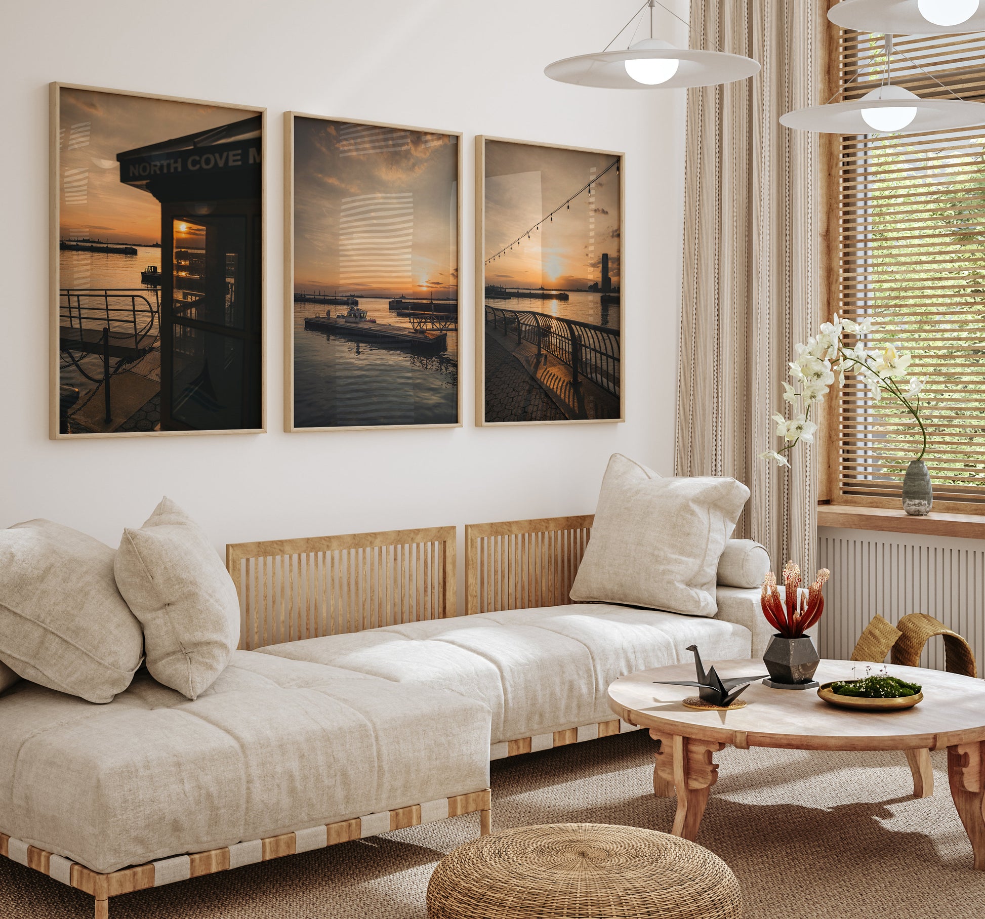 Battery Park NYC Set of 3 Sunset Set Three Print Set Matching Wall Art Sunset Gifts Framed Photo Large Museum-quality Photo Gallery Set of 3