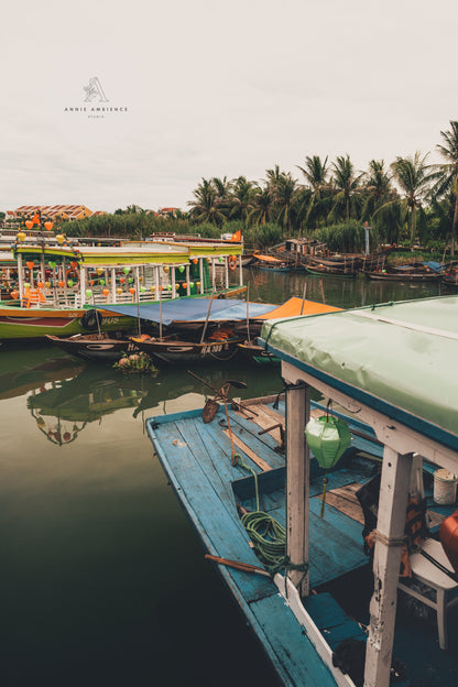 Boat Lifestyle Asia Photography Hoi An Vietnam Wall Art Colorful Boats Framed Photo Large Vietnam Print Vietnamese Art Travel Photography
