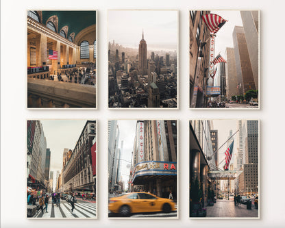 NYC Set of 6 Gallery Wall Museum-quality Prints Framed Set of 6 Manhattan Set New York City Prints NYC Travel Photography Wall Art Gift