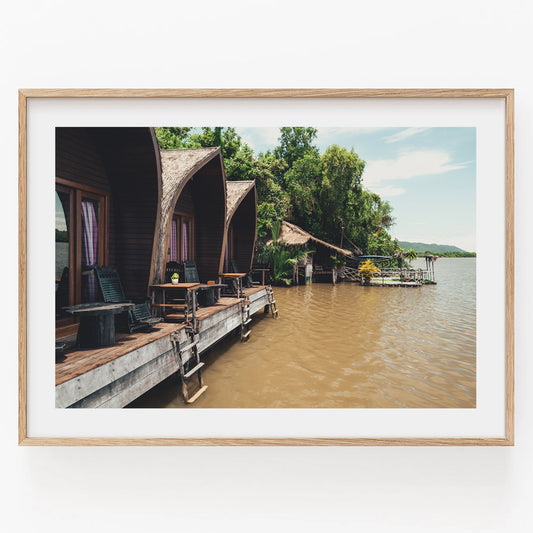 Bungalow Poster Cambodia Wall Art Travel Photography Earthy Wall Art Peaceful Photo Framed Asia Photography Cambodia Print Cambodian Art