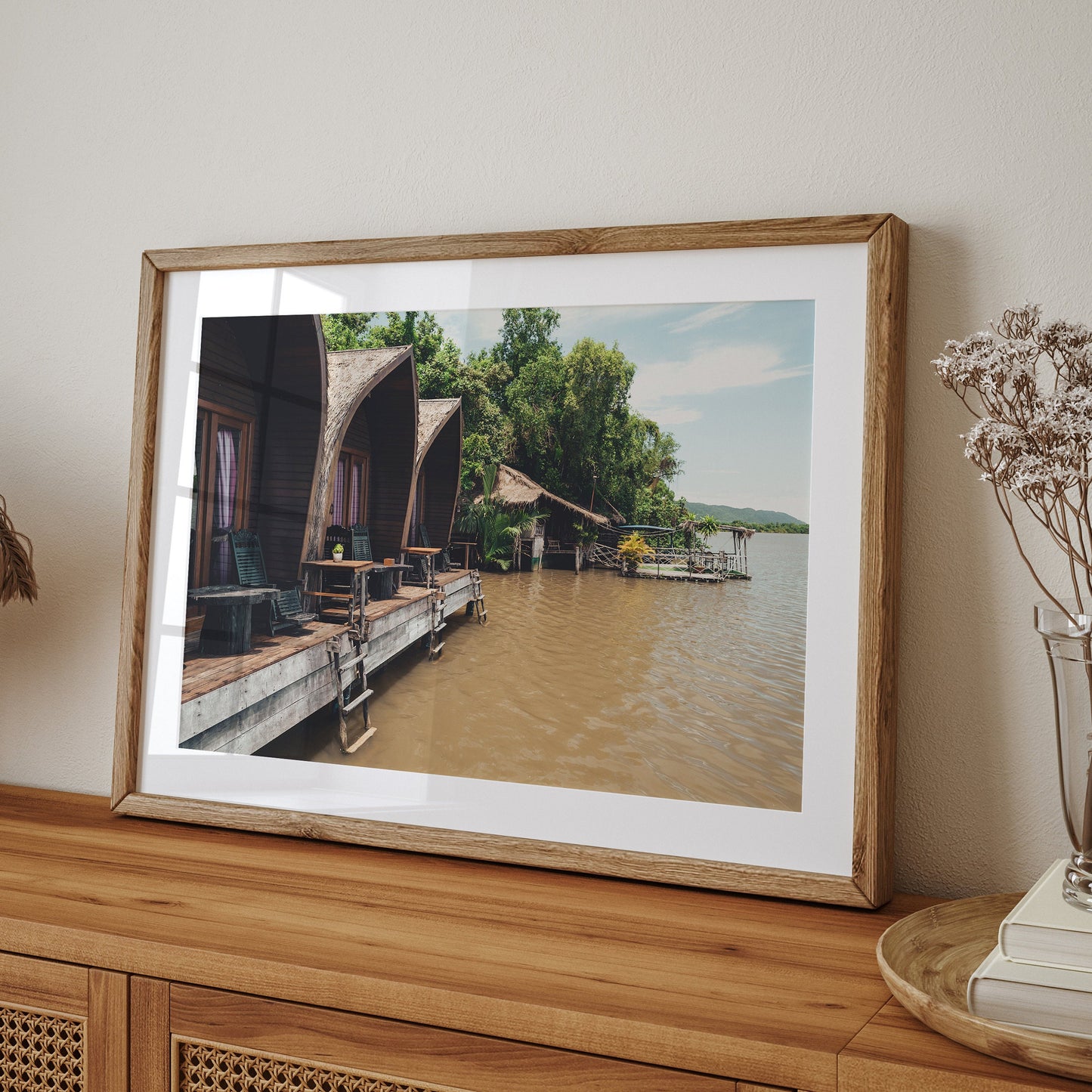 Bungalow Poster Cambodia Wall Art Travel Photography Earthy Wall Art Peaceful Photo Framed Asia Photography Cambodia Print Cambodian Art