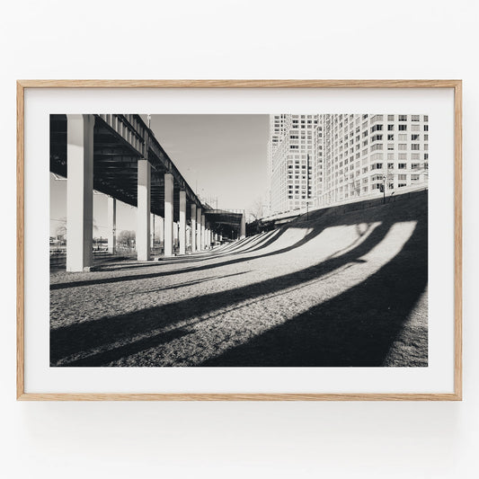 Black and White Photography Shadow Landscape Riverside NYC Print Upper West Side Manhattan Wall Art Museum-quality Photo Shadow Wall Art